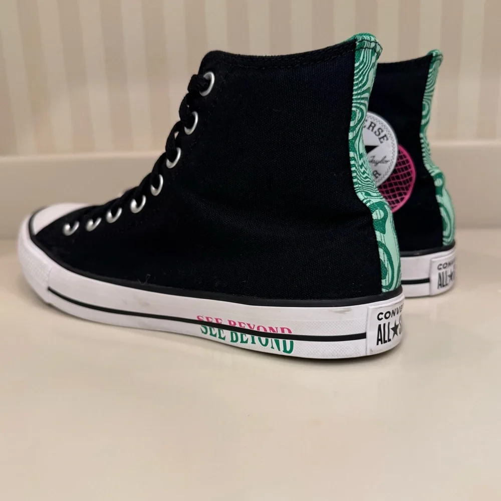 Converse Chuck Taylor All Star Hi Top "See Beyond" Black Sneakers Unisex - Picture 7 of 16